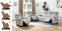 Elektrisches Kino-Theater-Liegesofa-Set aus Echtleder mit Modernem Design, Kabelloser Ladestation und LED-Beleuchtung für Einkaufszentren und Hotels