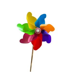 MB1 plastique Logo personnalisé moulin à vent de jardin pour enfants décoration de vacances cour tournesol moulin à vent jardin