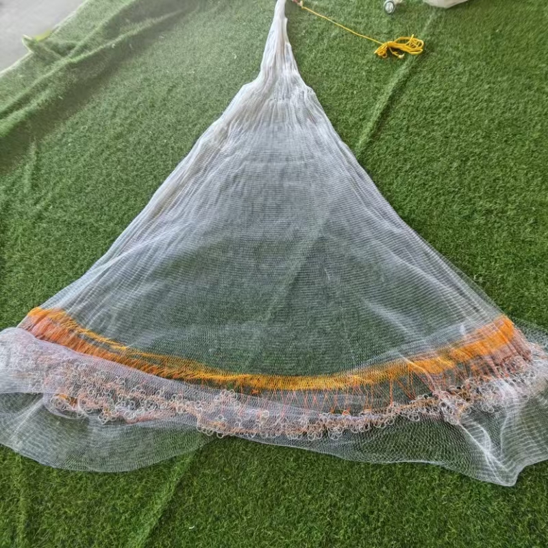 Korean-Japanese Style Hand-Cast Fishing Net - Nylon Material with Bottom  Pocket for Efficient Minnow Catching, 10pcs MOQ