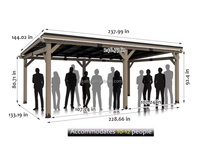 Vente directe usine – Abri de voiture autoportant robuste et imperméable 12x20 avec toit rigide en bois, fabriqué en Chine, pour 2 voitures