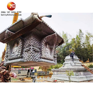 Escultura de Pagoda y Torre de Piedra de Granito Natural, Estilo Budista Tibetano Antiguo, para Jardín - Product Image 4
