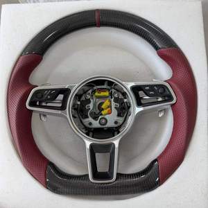 Volant en cuir et fibre de carbone personnalisé pour les modèles Porsche Panamera Cayenne Macan 718 <span class=keywords><strong>911</strong></span> 918 Taycan Boxster Cayman 991 - Product Image 2