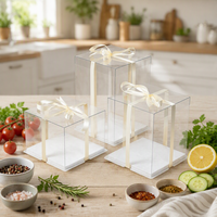 Boîte à gâteau portable haute transparence pour animaux de compagnie avec impression personnalisée pour la présentation de pâtisseries de mariage, les cadeaux de boulangerie et l'emballage de gâteaux