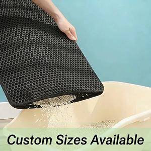 Tapis pour litière de chat en EVA avec motif solide, double couche, lavable, design nid d'abeille, écologique, toutes saisons - Product Image 2