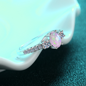 Factory Price Fine Jewelry VVs1 <strong>Opal</strong> Oval Cut S925 Sterling Silver <strong>Rings</strong> of Ladies Woman - Product Image 4