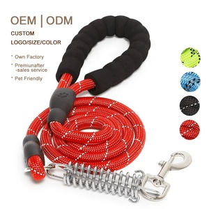 공장 도매 야외용 EVA 소재 반사 나일론 굵은 원형 로프 애완견 목줄 (대형견 산책용 금속 스프링 포함) - Product Image 1