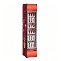 Réfrigérateur mince à refroidissement par ventilateur, direct usine, pour boissons, vitrine verticale, logo personnalisé disponible