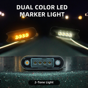 Thương Hiệu Mới Tại Chỗ Hàng Hóa 1X4 LED Hổ Phách + Trắng/Đỏ Kép Màu Đen Ống Kính Vị Trí Chỉ Số Nướng Đánh Dấu Ánh Sáng L2643-Dual Màu Sắc - Product Image 2