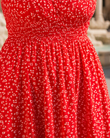 Robe d'été mi-longue à pois personnalisée en gros, taille plus