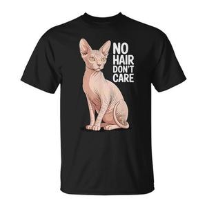 Camiseta No Hair Don't Care Sphynx Cat, color negro, unisex, talla para adultos - Product Image 1