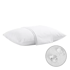 Tencel Fiber White 100% Waterproof Pillow Protector Cover Encasement with Zipper