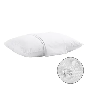 Tencel Fiber White 100% Waterproof Pillow Protector Cover Encasement With Zipper