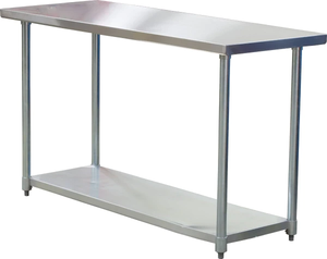 Ensemble table et banc en acier inoxydable de qualité commerciale, base rectangulaire antidérapante, mobilier de salle à manger en métal facile à nettoyer - Product Image 5