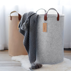 Cesto portabiancheria pieghevole da cucina pieghevole di grande capacità cesto portabiancheria in feltro di <span class=keywords><strong>vimini</strong></span> in rattan cesto portabiancheria con l - Product Image 3