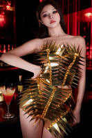 Jinjiandao Diamant Sequin Split-style Personnalisé Crop Top Shorts Sexy Dos Nu Top Discothèque bar Performance Costume