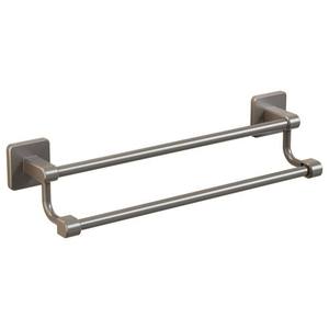 Double Layer Towel <b>Rack</b> 2 <b>Bars</b> Suction Mounted Gunmetal Gray Modern Bathroom Towel <b>Bar</b> Self Adhesive - Product Image 1