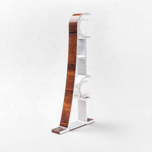 Haute qualité moderne décoration de la maison Double support <span class=keywords><strong>tringle</strong></span> à <span class=keywords><strong>rideau</strong></span> ensemble poteau romain en alliage d'aluminium avec forme longue et support mural - Product Image 4