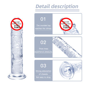 Dildos réalistes doux pour femmes Jouets sexuels <span class=keywords><strong>Pénis</strong></span> incurvé Point G Puissant aspiration Orgasme Vagin Masturbateurs Adultes Dildo - Product Image 5