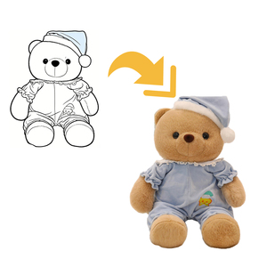 Peluche Personalizzabile a Forma di Orso Cartoon per <span class=keywords><strong>Buonanotte</strong></span>, Regalo per Ragazze, Bambini e Coppie - Product Image 1