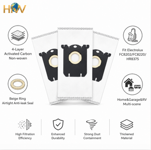 Accessoires de <span class=keywords><strong>balayeuse</strong></span> en plastique réutilisables de haute qualité pour <span class=keywords><strong>Electrolux</strong></span> S-bag FC8202 FC8220 HR8375 RV, sac à poussière compatible - Product Image 2