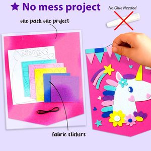 Giocattolo fai da te fatto a mano in feltro per bambini Kit per la prima borsa da cucito facile per le arti e i mestieri della pasta creativa - Product Image 6