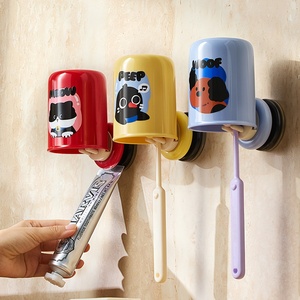 Set Portaspazzolino e Bicchiere da <span class=keywords><strong>Bagno</strong></span> in Plastica con Ventosa, Senza Foratura, Design Cartone Animato, <span class=keywords><strong>per</strong></span> Uso Quotidiano - Product Image 5