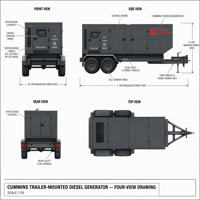 Cummins 60kVA 48kW Schallgedämpfter Dieselgenerator 3-Phasen 400/230V 50Hz mit Autostart für Zuhause, Einkaufszentren, Flughäfen, EPA EAC CE-zertifiziert