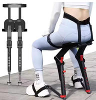 Canne Exosquelette Portable – Canne de Marche Réglable en Alliage d'Aluminium, Capacité de Charge de 136 kg pour la Pêche et les Travaux Extérieurs