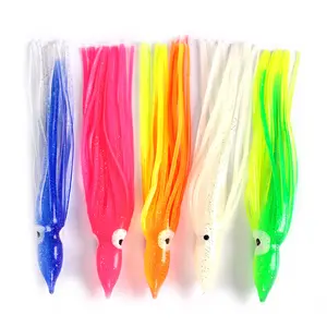 TOPIND 5 colori 14Cm polpo pesca a traina esca gonna calamari esche richiamo di pesca in plastica morbida per acqua salata