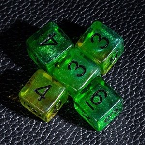 Dados de Resina Transparente con Purpurina Verde en Forma de Estrella de 6 Caras, 12 mm y 16 mm, con Logotipo Personalizado FACCUB, para Juegos de Mesa Premium, Dnd, Rpg - Product Image 2