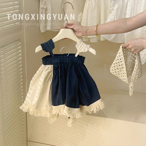 Child Star Circle Girls Sleeveless Dress Summer Mori Style Breathable Cotton Outfit For Little Girls - Product Image 4