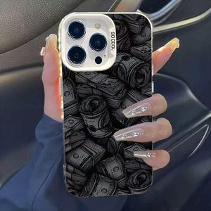 Funda para Teléfono 17 Pro Max con Diseño de Billetes de Dólar y Animales, Compatible con 16/15/14, Texto 13, Electrochapada, Antihuellas - Product Image 3