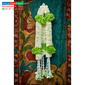 Artificial <b>White</b> Green Flower <b>Hanging</b> Garland Decorative Floral Mala for Wedding Decoration Temple Pooja Festival Home - Product Image 5