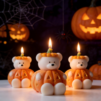 Offre Spéciale – Moule en Silicone 3D Souple Qualité Alimentaire pour Gâteau Citrouille Ours, Idéal pour Chocolat et Bougies DIY, Décoration de Fête d'Halloween