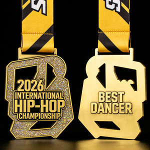 Medalla Deportiva Personalizada de Oro con Relieve 3D para Maratón, Medalla de Metal para Competencia de Ballet y Baile Latino - Product Image 2