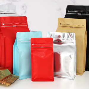 ถุงกาแฟอลูมิเนียมฟอยล์พร้อมวาล์ว ถุงกาแฟแปดด้านแบบมีวาล์วและไม่มีวาล์ว มีสินค้าในสต็อก - Product Image 1