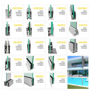 UAE thị trường 10-sang trọng kính không khung lan can hàng rào nhôm hồ sơ cho biệt thự và khách sạn dự án - Product Image 5