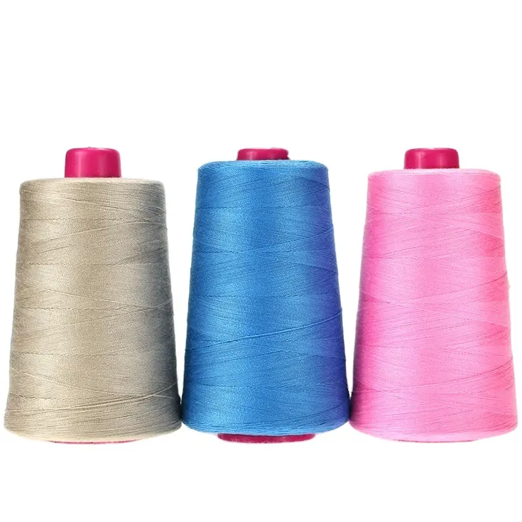 100% Polyester Sewing Thread Black White Colored 500 yard - 5000 m Customized Cord