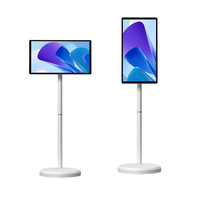 Factory OEM 21.5" Android15 IPS Touch Monitor with Wheels for Elevator/Airport Use Live Streaming & Home Entertainment