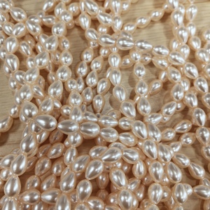 Premium 6x9mm Orange-Pink Glass Teardrop Faux Pearls-Certified DIY <strong>Jewelry</strong> <strong>Supplies</strong> for Bracelet and Necklace - Product Image 6