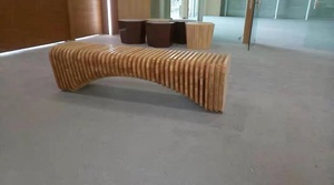Solid Wood Irregularly Shaped Long <b>Bench</b> Flowerpot Public <b>Leisure</b> Outdoor Use Hotel Mall Humpback Sculpture Decoration Modern - Product Image 3