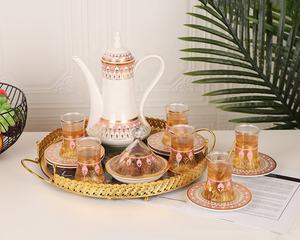 Service à thé en céramique porcelaine royale, porcelaine chinoise, service à thé cadeau, ensemble de tasses à thé arabes, théière de café - Product Image 2