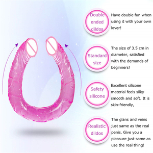 Realistic Penis Double Head Dildos Vaginal <strong>Anal</strong> Plug Sex Toys for Woman Masturbator Lesbian <strong>Orgasm</strong> Toys Jelly Dildo - Product Image 3