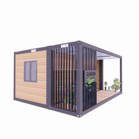 Maison en bois de 20 pieds, jardin luxueux, studio, emballage plat, conteneur, barre mobile