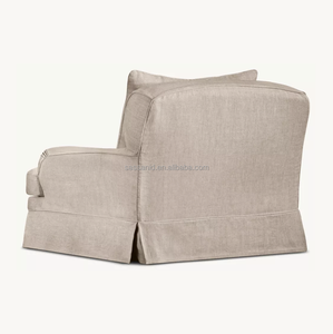 Silla Giratoria Clásica con Brazos Enrollados, Tapizada en Tela Inglesa, de Lujo y Confort, con Construcción de Encaje y Espiga, Estilo Sassanid OEM - Product Image 3