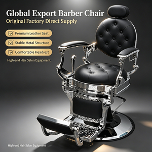 Nouvelle arrivée de fauteuil de salon moderne en cuir coloré à fond rond, fauteuil inclinable avec grande pompe hydraulique, fauteuil de barbier - Product Image 1