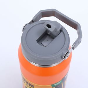 Custom 1200Ml 1.2L Stainless Steel Travel Car Thermos Large Capacity Handheld Sports Water <b>Bottle</b> Flask Ice Bucket With Handle - Product Image 3