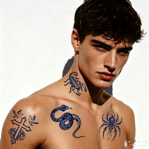 Nuovi Adesivi per Tatuaggi Temporanei Senza Acqua con Disegni di Farfalle e <span class=keywords><strong>Serpenti</strong></span> per Uomini e Donne, Impermeabili, Resistenti al Sudore e di Lunga Durata - Product Image 4