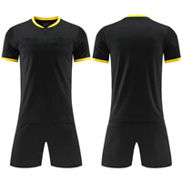 Tenues d'arbitre populaires 2025 à séchage rapide, maillots de sport, uniformes de football pour hommes adultes, ensemble de maillots d'arbitre de football