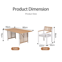 Ensemble de jardin Meiqi couleur orange avec structure en alliage d'aluminium et plateau durable pour jardin, balcon, loisirs